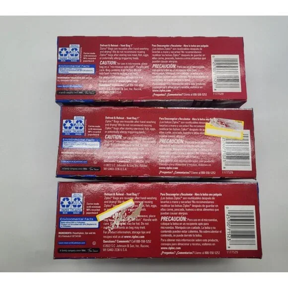 Ziploc Holiday Edition Quart Storage Bags 24 Count Each Pack Set Of 3 (72 bags t - Picture 3 of 3